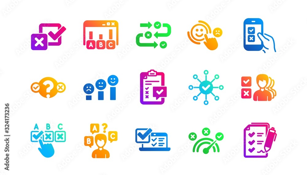 Poster opinion, customer satisfaction and feedback results. survey or report icons. testing classic icon se