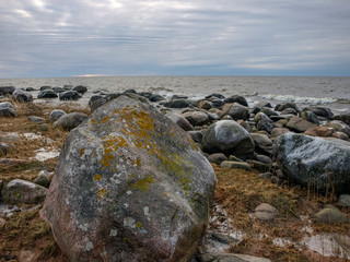 Fototapeta na wymiar landscape with stony sea coast
