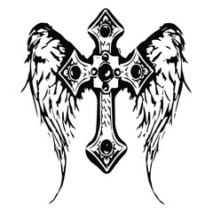 Cross icon. Hand drawn vector illustration