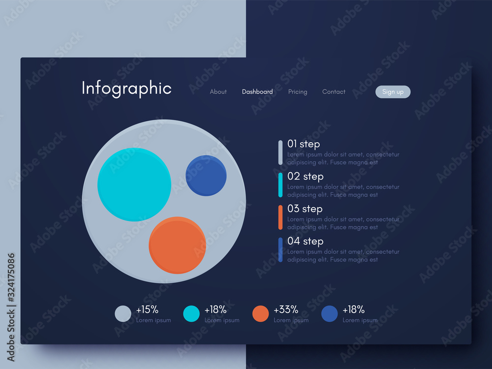 Wall mural vector graphic infographics. template for creating mobile applications, workflow layout, diagram, ba