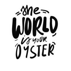 Oyster quote fot  design. Shell illustration.