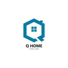 Q Home logo template vector