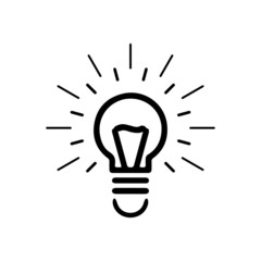 Light bulb line icon vector. Bulb, ideas, solution symbol. Vector on white background