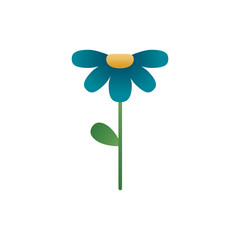 cute flower with leaf spring degradient style icon