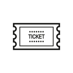 Ticket icon. Simple linear vector illustration.