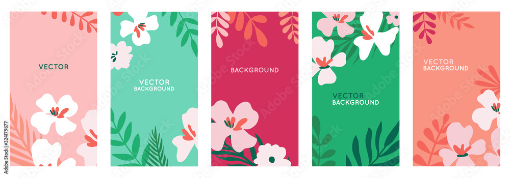 Aufkleber vector set of abstract backgrounds with copy space for text - bright vibrant banners, posters