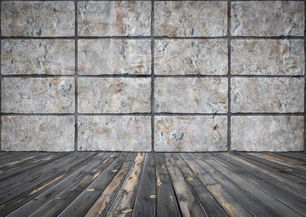 room with brick wall