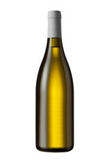 Borgognotta, no label bottle of wine isolated on white background