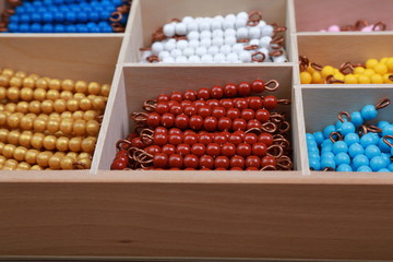 stairs made of colored beads
