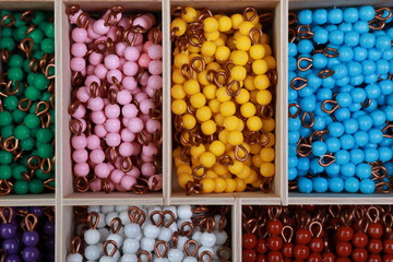 stairs made of colored beads