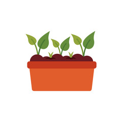 house plant cultivating flat style