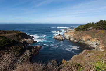 Big Sur highway views along California's coastline, United States.