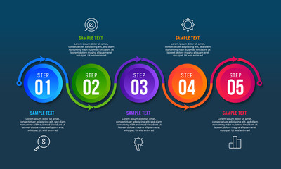 Colorful timeline infographic flat design