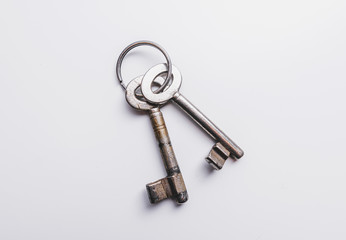 Old rusty key for security of home