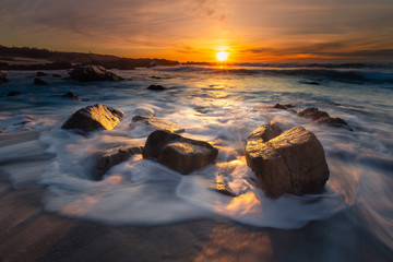 Fototapeta na wymiar Monterey coast at sunset, California, United States.