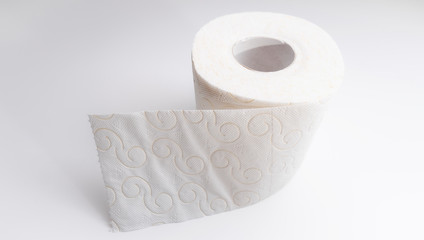 Rolled toilet paper for hygiene and sanitary
