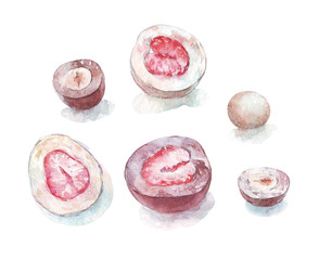 nut and strawberry dipped in chocolate