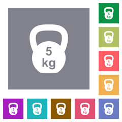Kettlebel 5 Kg square flat icons