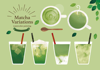 抹茶ティーバリエーション水彩