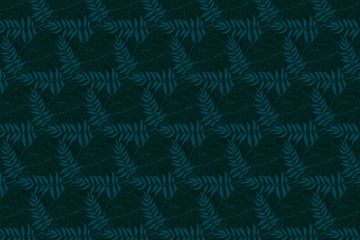 Floral dark blue background. Leaves pattern