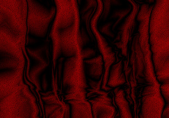 Silk Fabric Background, Red Satin Cloth Waves, Abstract Flowing Waving Textile