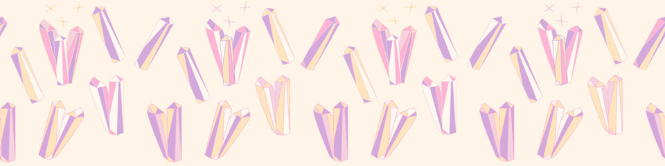 Vector banner with crystals