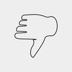 thumbs down icon vector illustration and symbol for website and graphic design