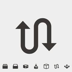 U arrow icon vector illustration and symbol for website and graphic design