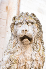 Fototapeta na wymiar Lion Sculpture of Cathedral of Altamura, Italy. Santa Maria Assunta Church
