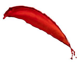 splendid red paint splash isolated on white background