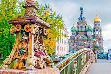 View of the Cathedral of the Savior on Spilled Blood in St. Petersburg