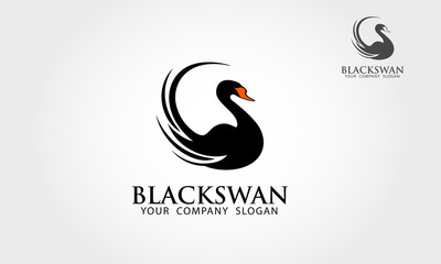 Fototapeta premium Black Swan Vector Logo Template. Excellent logo,simple and unique vector illustration. 