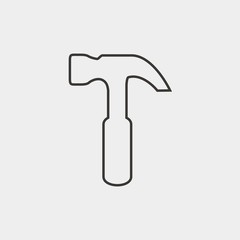 hammer icon vector illustration and symbol for website and graphic design