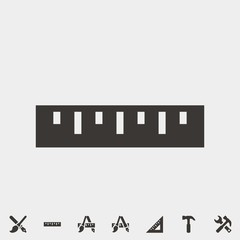 ruler icon vector illustration and symbol for website and graphic design