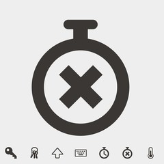 time up clock icon vector illustration and symbol for website and graphic design