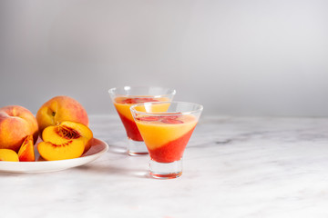 Peach and Strawberry Fizz