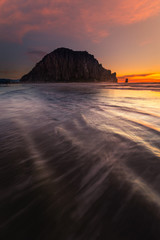 Morro Rock in Morro Bay beach, California, United States.