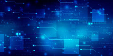 2d illustration Abstract futuristic electronic circuit technology background