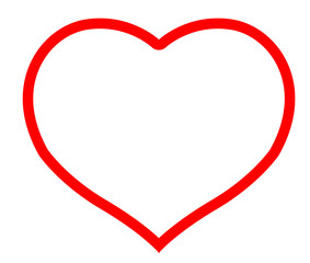  Red heart line icon On a white background