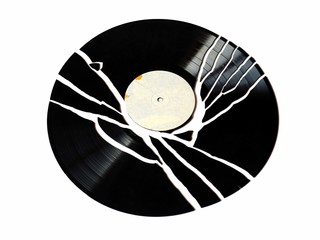 broken vinyl record
