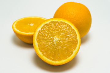 Naklejka na ściany i meble Orange fruit on white background