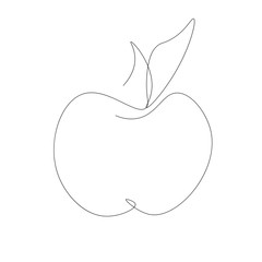 Apple icon line drawing silhouette vector illustration