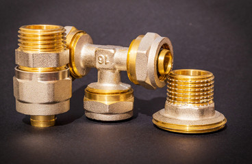 Three brass fittings is often used for water and gas installations