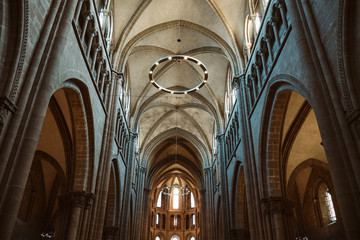 Obraz premium Interior of the main hall of the St. Pierre Cathedral. Geneva, Switzerland.