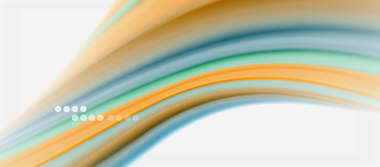 Wave lines abstract background, smooth silk design with rainbow style colors. Liquid fluid color waves. Vector Illustration