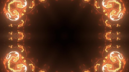 Hypnotic kaleidoscope pattern. Motion of bright glowing kaleidoscope - Powered by Adobe