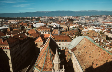 View of Geneva from the St. Pierre Cathedral.