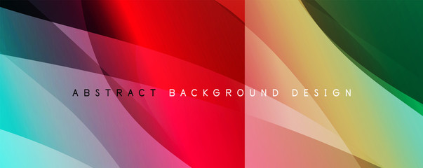 Wave liquid style lines with shadows and light on gradient background