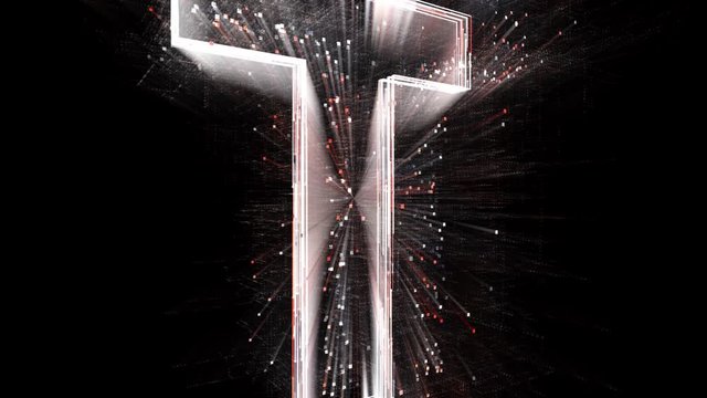 4k T letter alphabet word tag cloud-computer code particle.The Matrix binary text design animation-changing from zero to one digits-abstract tech background.
