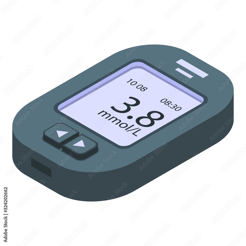 Poster tester glucose meter icon. isometric of tester glucose meter vector icon for web design isolated on 